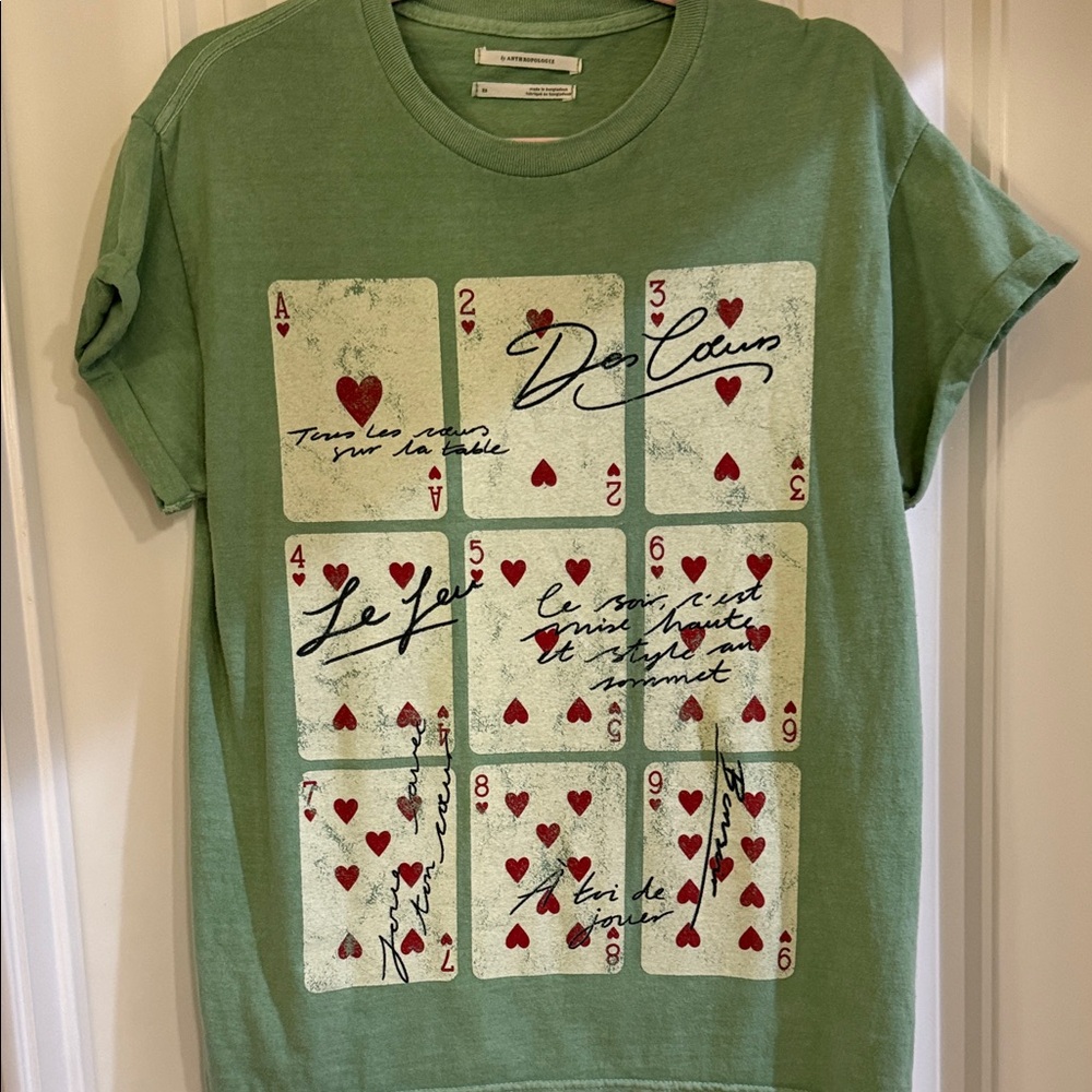Anthropologie Green Crew Neck T-Shirt